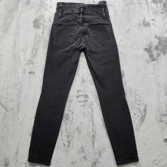 GAP 1969 Jeans Womens 26P Washed Black True Skinny Super High Rise Stretch Denim - Picture 3 of 15